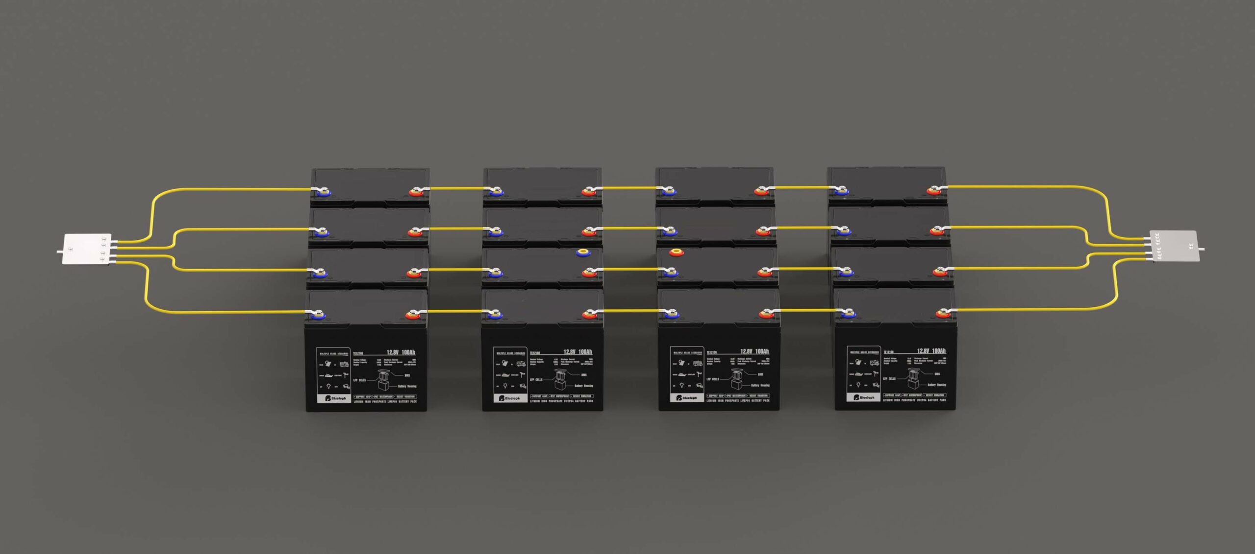series of 12.8V 100Ah lithium ion phosphate LiFePo4 battery
