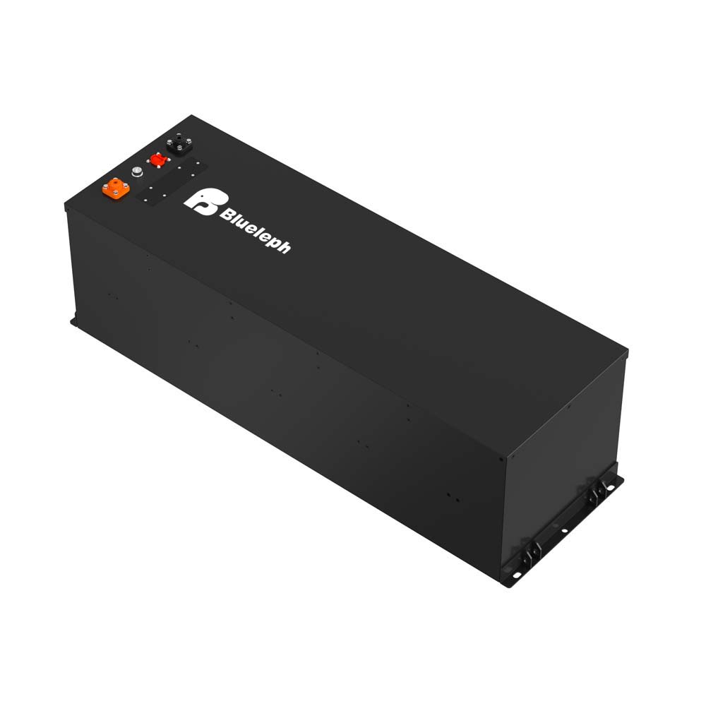 top angled view of blueleph LiFePO4 battery for small vehicles