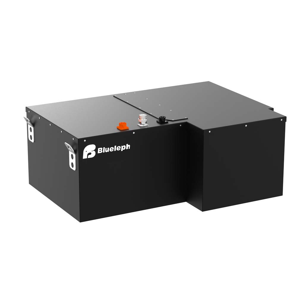 right angled view of blueleph  lithium ion battery for small vehicles
